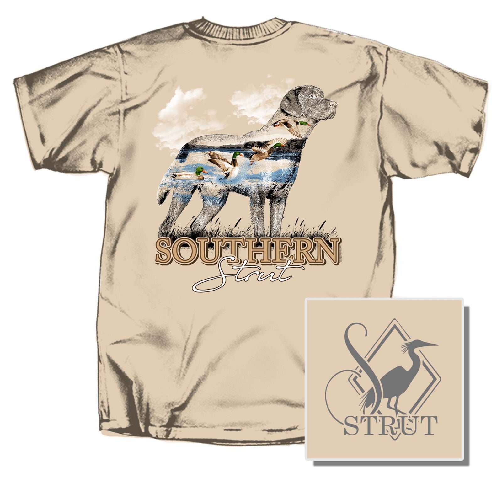 Southern Strut Lab Silhouette Short Sleeve T-Shirt in Ivory