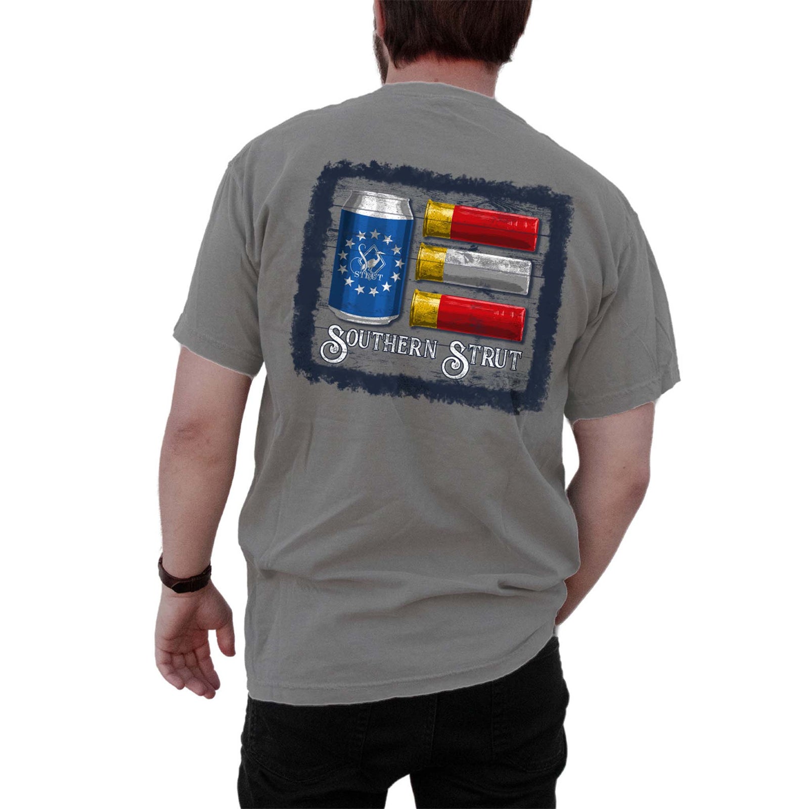 Southern Strut Stars Stripes and Shells Short Sleeve T-Shirt in Silverstone