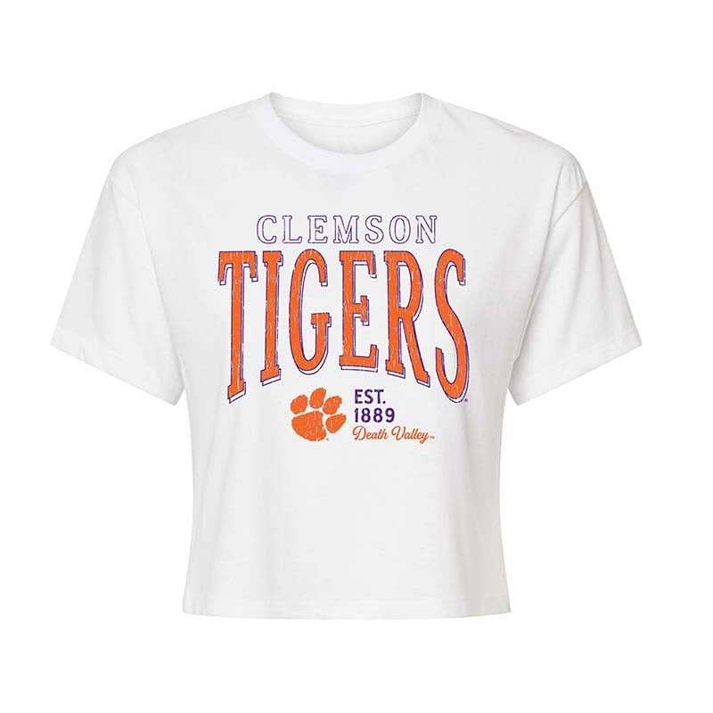 Clemson Arch Est. Cropped Short Sleeve T-Shirt