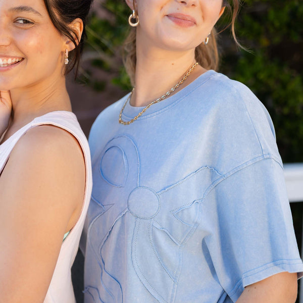 Blue Bow Knit Dress