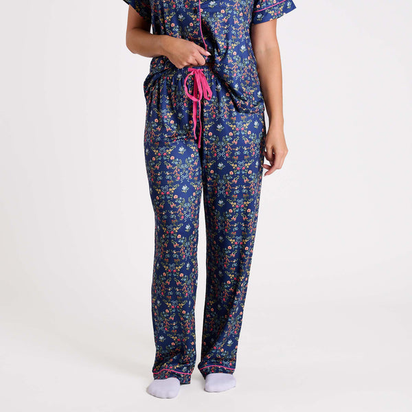 Navy Floral Pajama Set