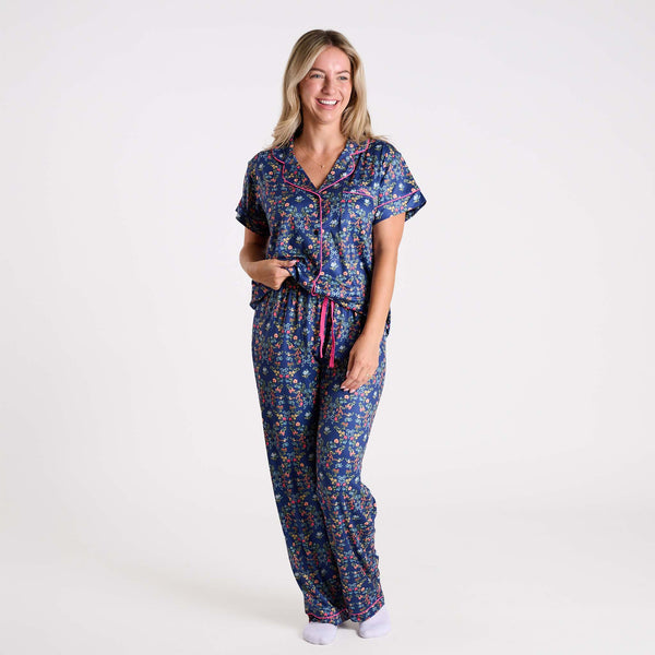 Navy Floral Pajama Set