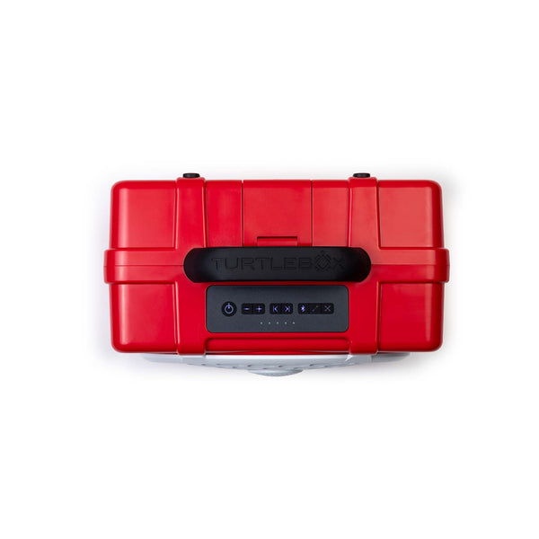 TurtleBox Gen 3 Portable Speaker in Red, White, and Black