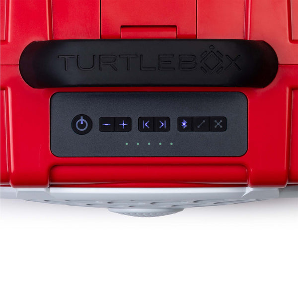 TurtleBox Gen 3 Portable Speaker in Red, White, and Black