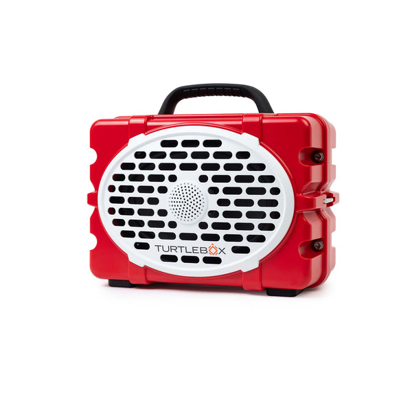 TurtleBox Gen 3 Portable Speaker in Red, White, and Black