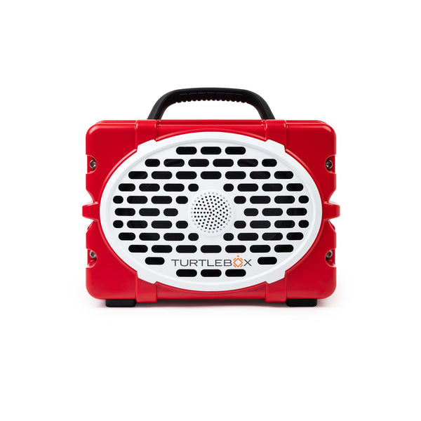 TurtleBox Gen 3 Portable Speaker in Red, White, and Black