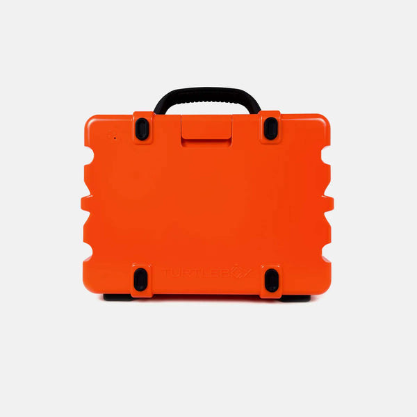 Back view of orange generation 3 turtlebox speaker.