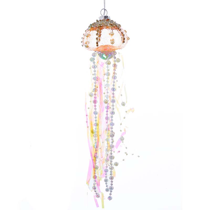 Pink Glass Jellyfish Ornament
