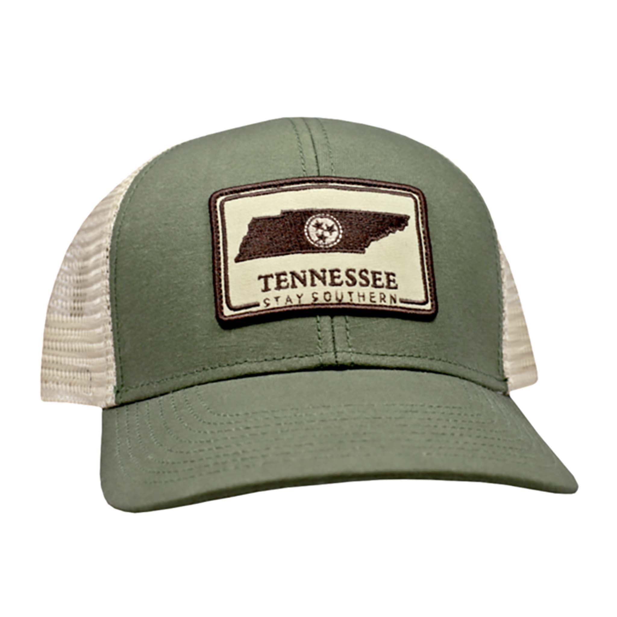 Tennessee Mesh Back Trucker Hat in Olive Khaki
