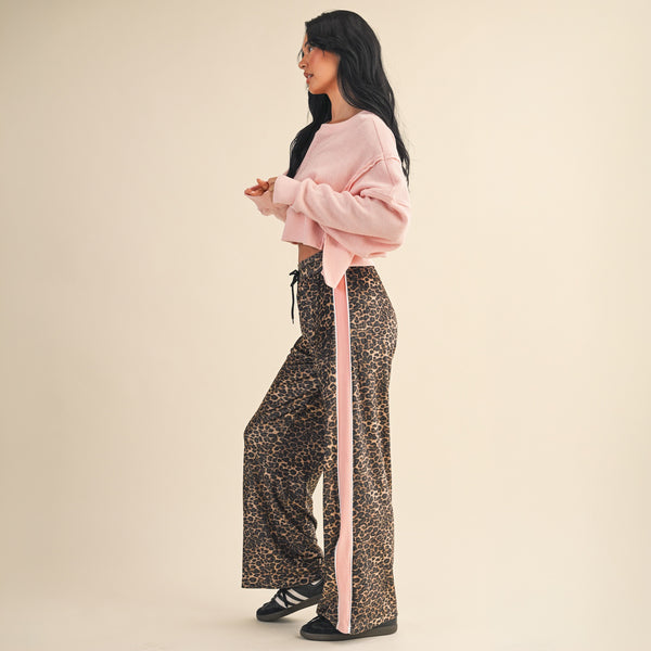 Waffle Knit Long Sleeve Top in Pink