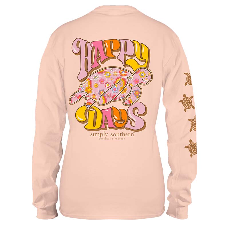 Turtle Tracking Happy Days Long Sleeve T-Shirt