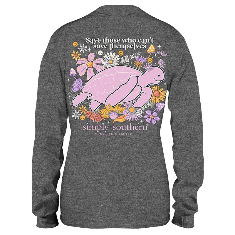 Turtle Tracking Groovy Save Themselves Turtle Long Sleeve T-Shirt