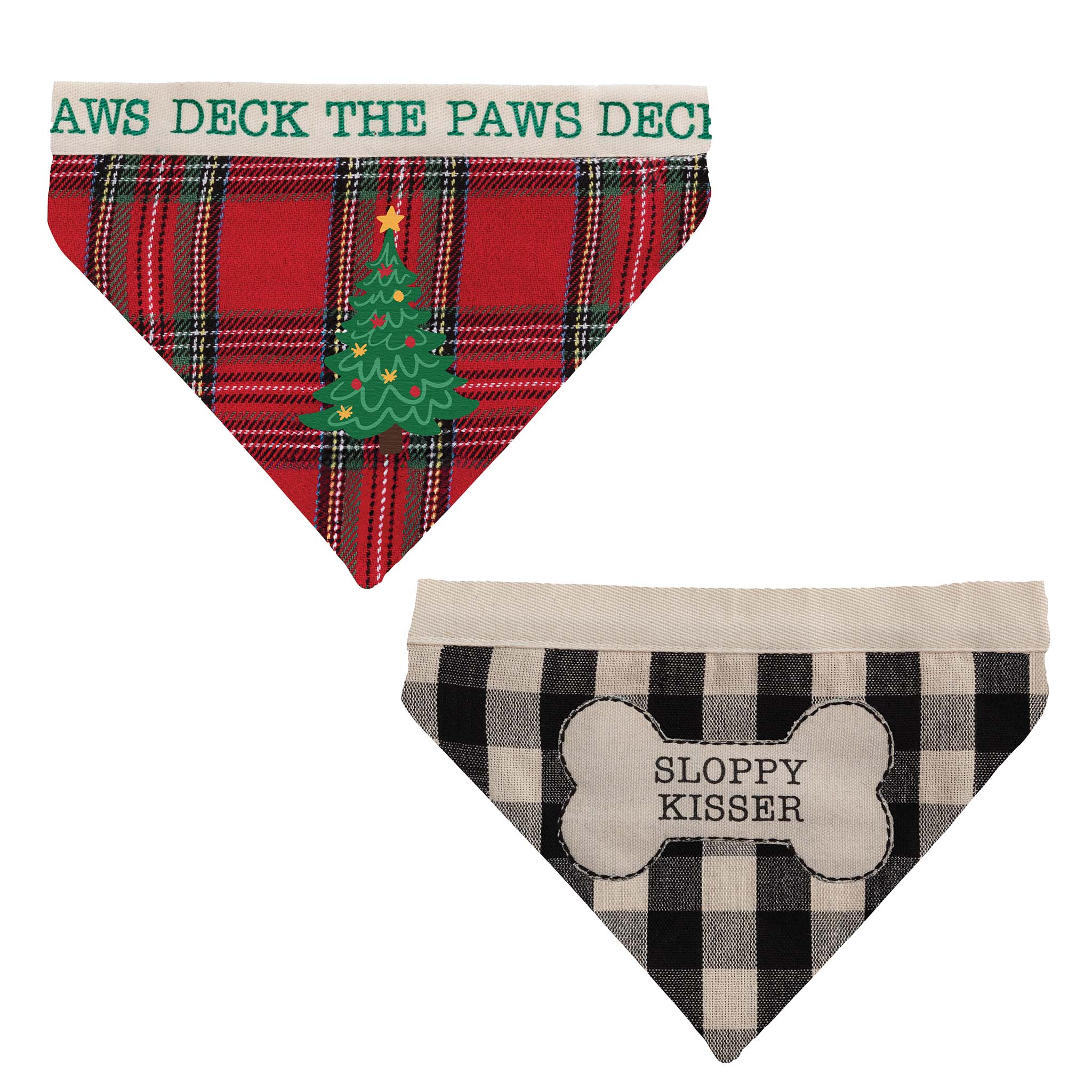 Christmas Tree/Sloppy Kisser Reversible Pet Bandana