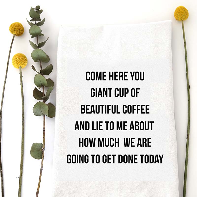 Giant Cup Of Beautiful Coffee Tea Towel
