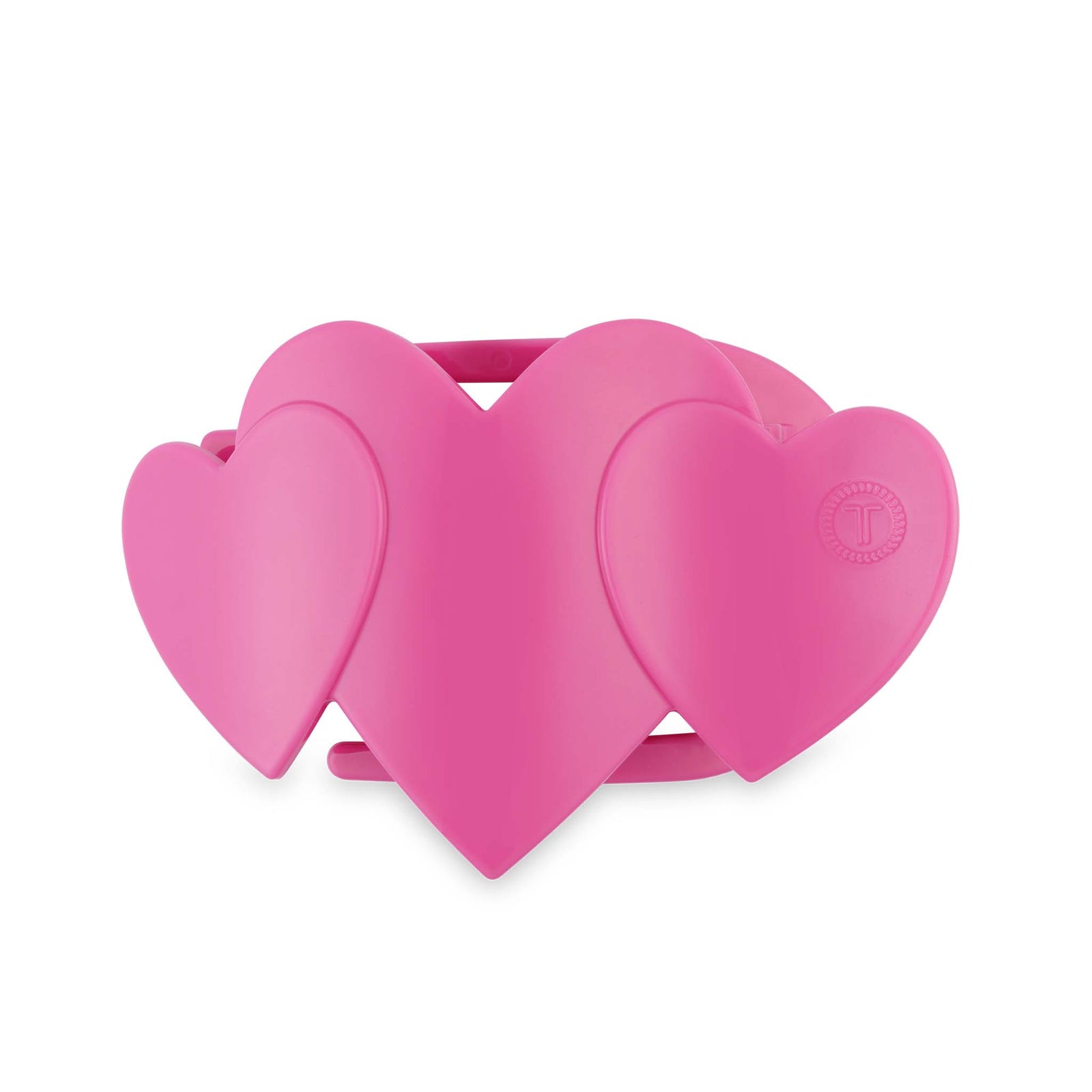 Teleties Heart to Heart Medium Hair Clip in Pink