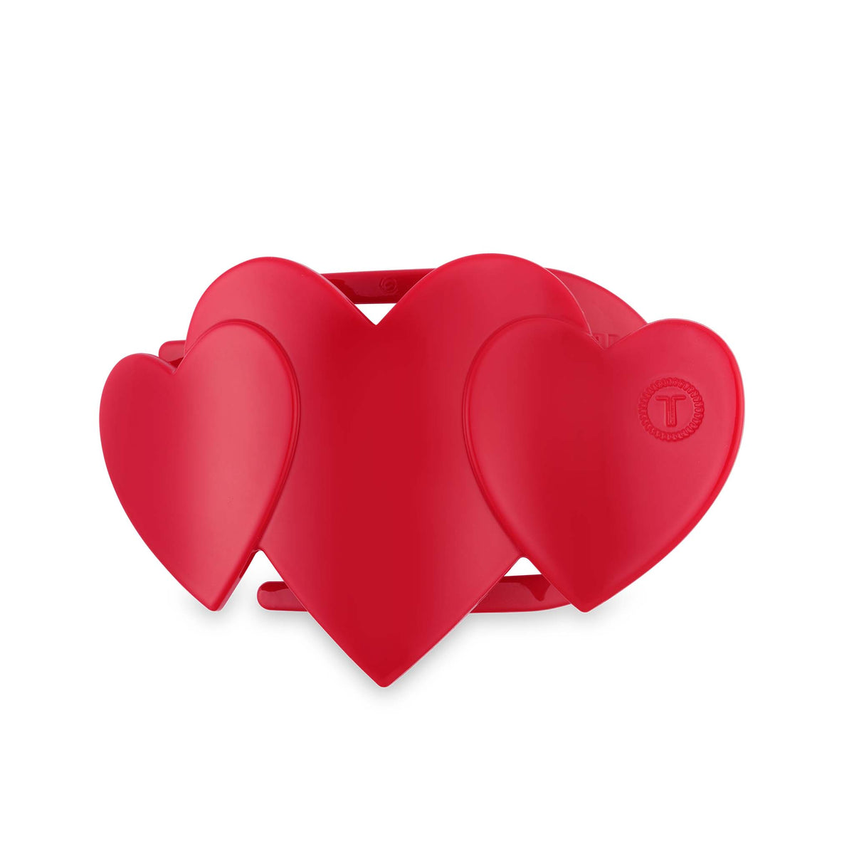 Teleties Heart to Heart Medium Hair Clip in Red