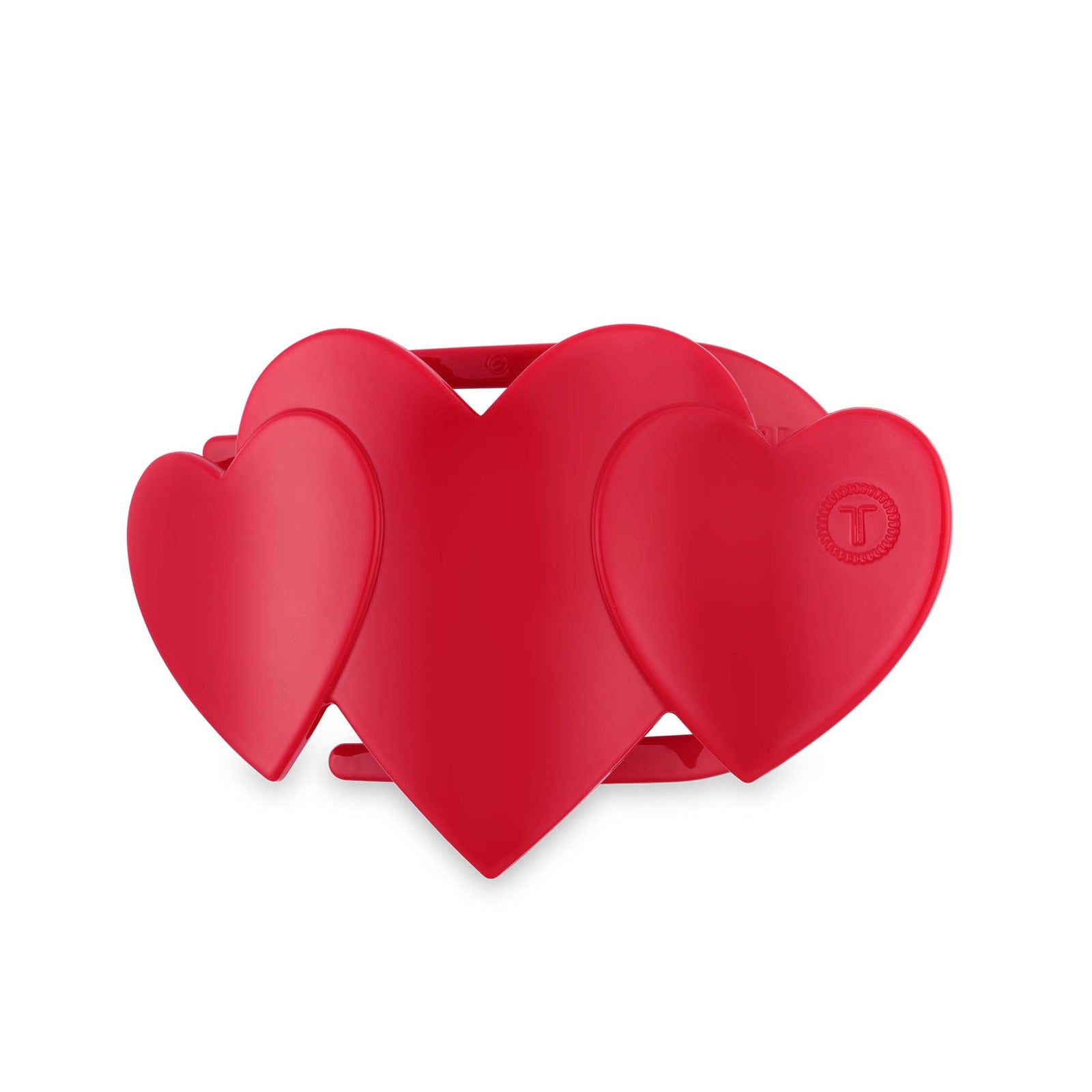 Teleties Heart to Heart Medium Hair Clip in Red