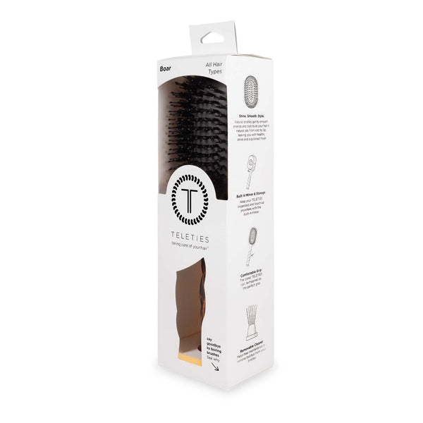 Teleties Tortoise Boar Bristle Hairbrush