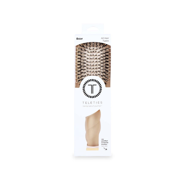 Teleties Tan Boar Bristle Hairbrush