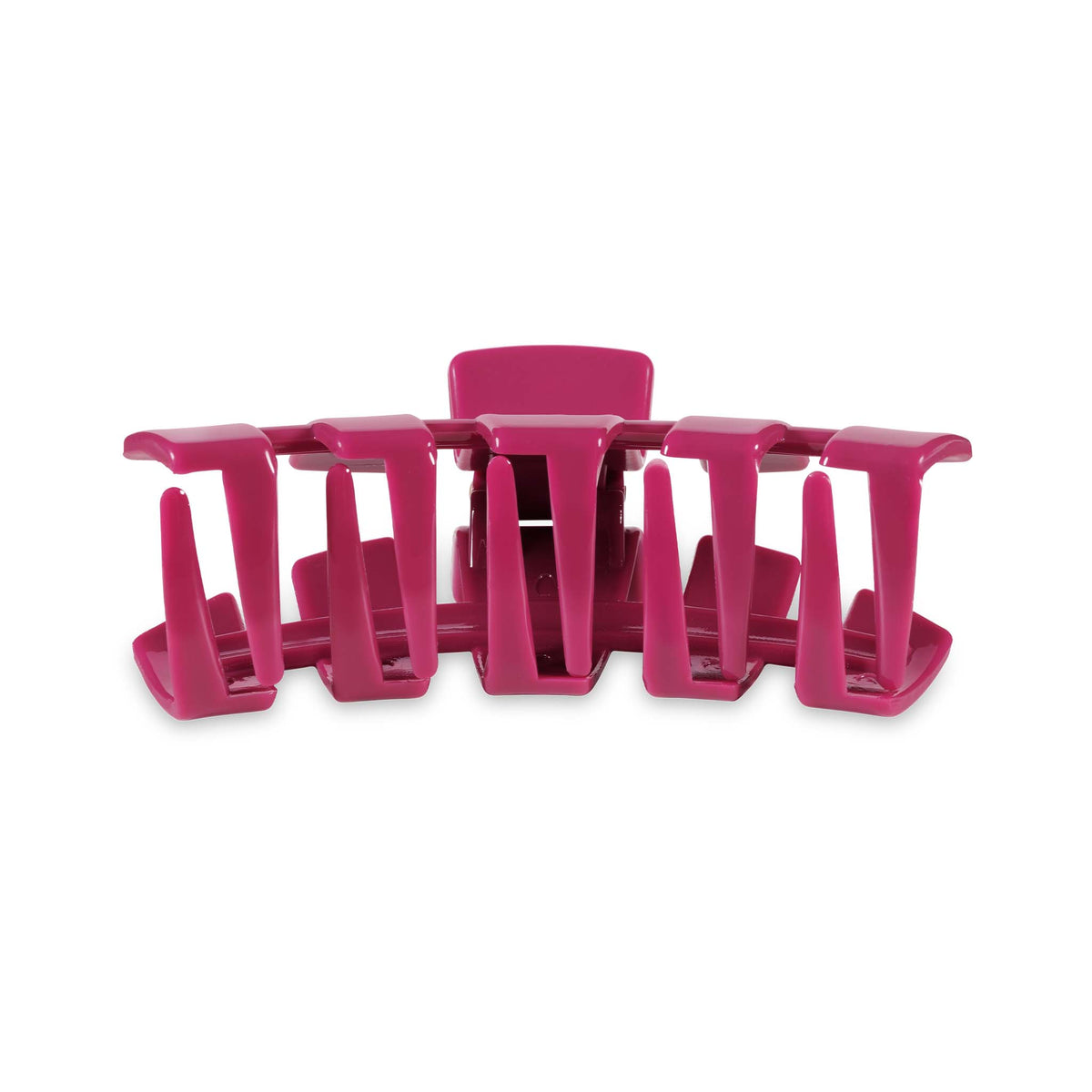 Teleties Flat Oval Hair Clip in Wildside, size large, shown from the side angle displaying prongs