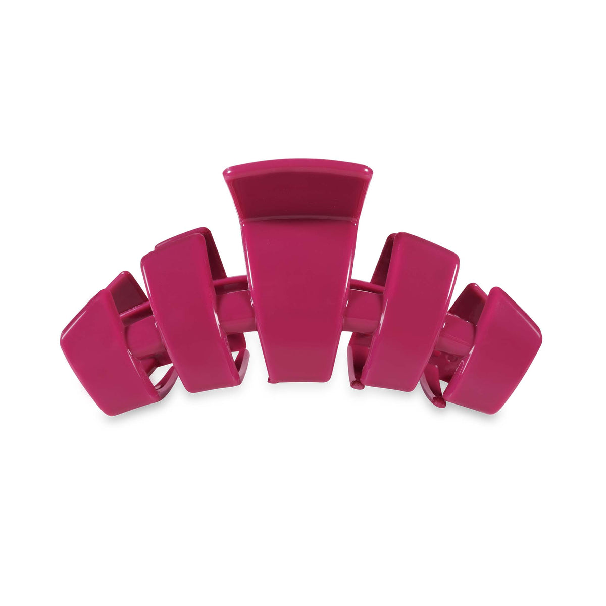 Teleties Flat Oval Hair Clip in Wildside, size large, shown from the top angle highlighting the curved design.