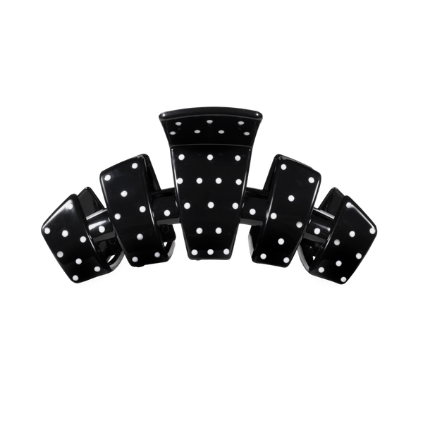 Medium Classic Cup Hair Clip in Black Dot