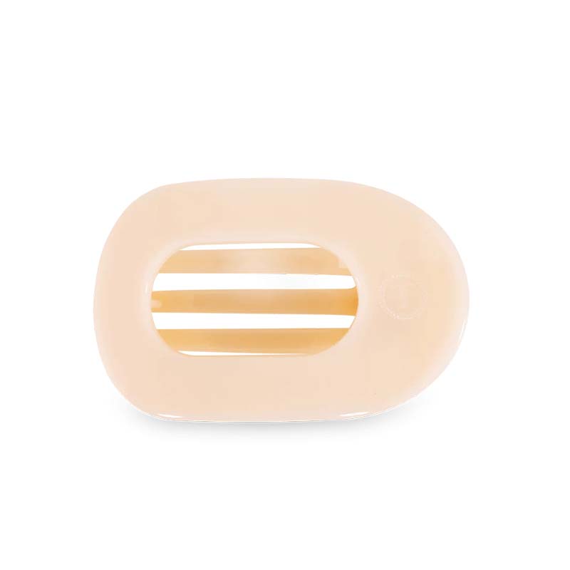 Large Almond Beige Flat Oval Hair Clip