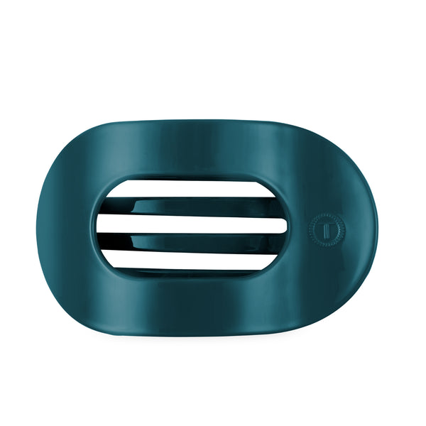 Teal With It Large Flat Oval Hair Clip