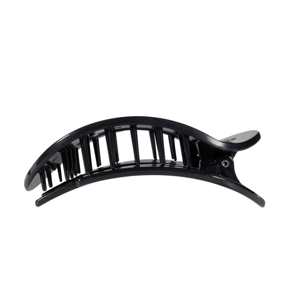 Black Dot Large Flat Oval Hair Clip