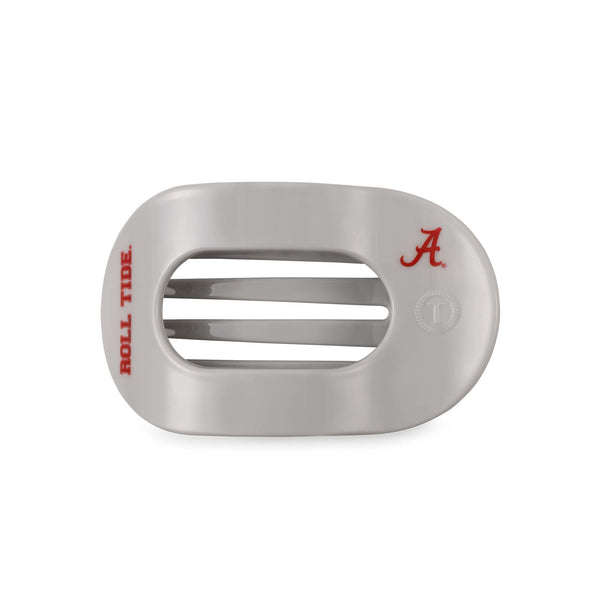 TELETIES Bama Roll Tide Medium Flat Oval Hair Clip in gray with red logo