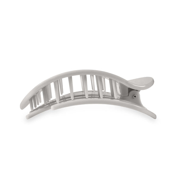 TELETIES Bama Roll Tide Medium Flat Oval Hair Clip in gray shown from side.