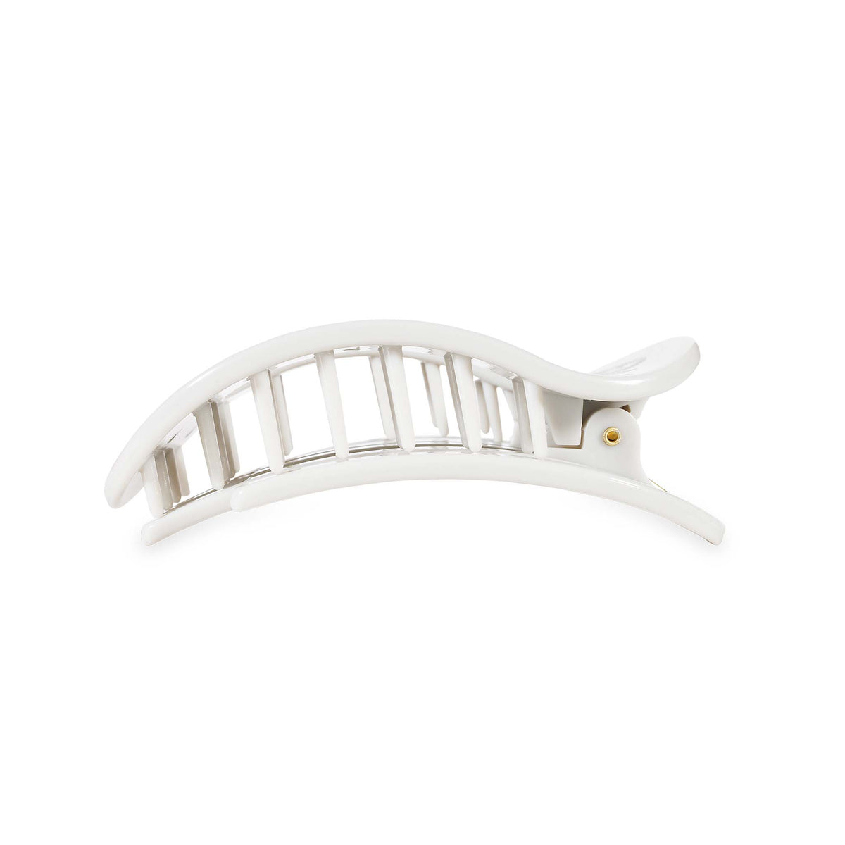 TELETIES University of Tennessee Medium Flat Oval Hair Clip in white with orange logos.