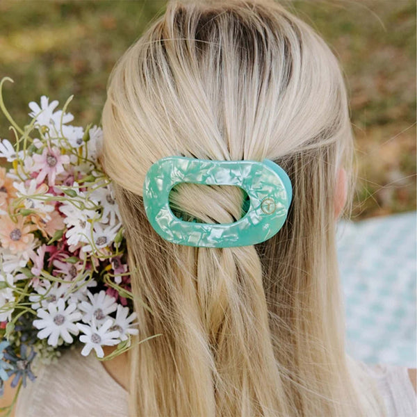 Teleties Spring Splash Medium Flat Oval Hair Clip