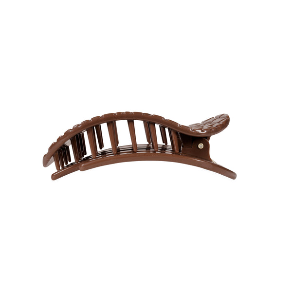 Brown Crocodile Medium Flat Oval Hair Clip