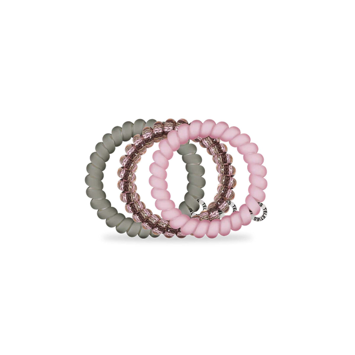 Teleties Large Hair Tie 3 Pack in Sage It Ain’t So displayed in a stacked arrangement.