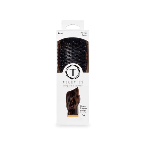 Mini Boar Bristle Hair Brush in Tortoise Shell