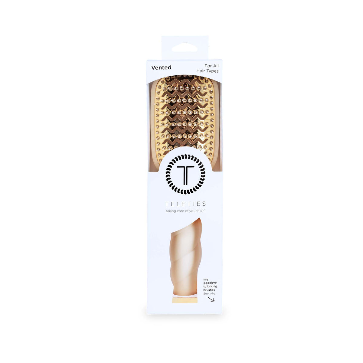 Teleties Tan Vented Paddle Hair Brush