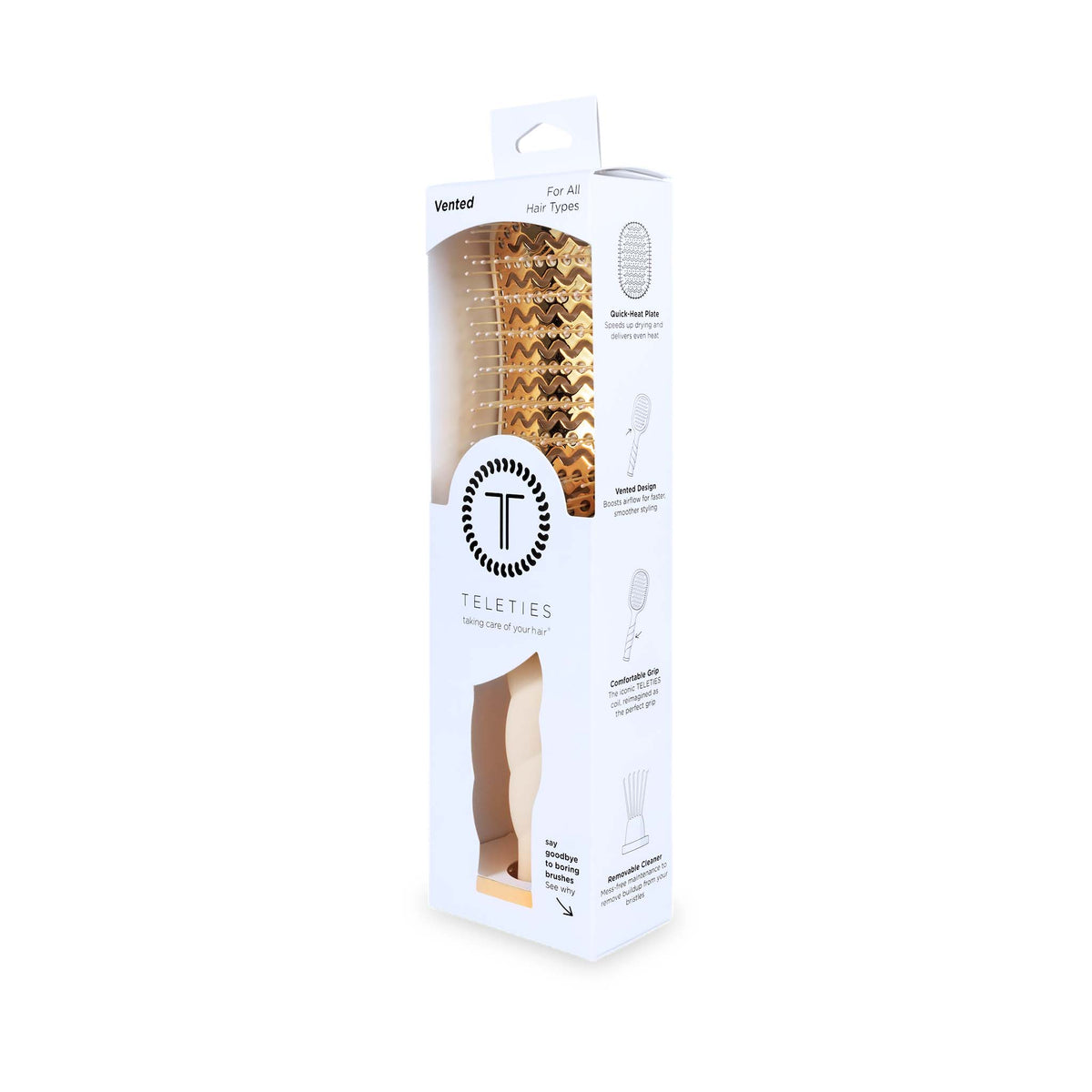 Teleties Tan Vented Paddle Hair Brush