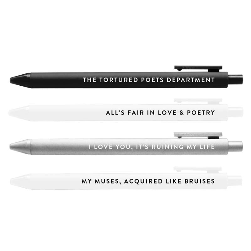 Tortured Poets 4 Pack Pen Set
