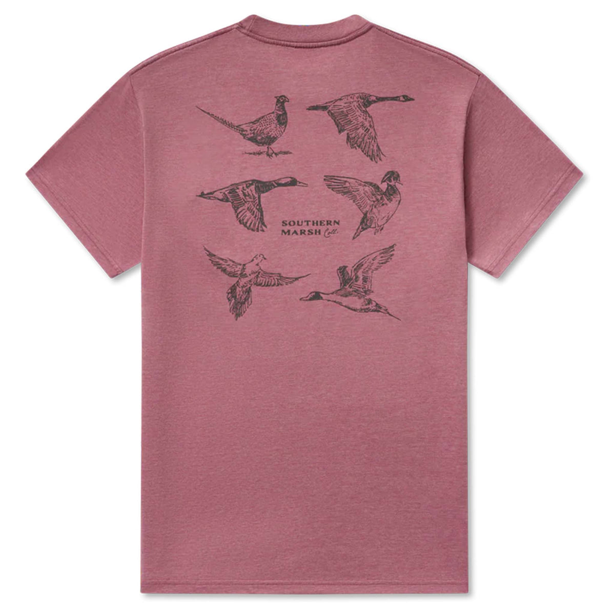Southern Marsh Field Sketches Short Sleeve T-Shirt in Wine