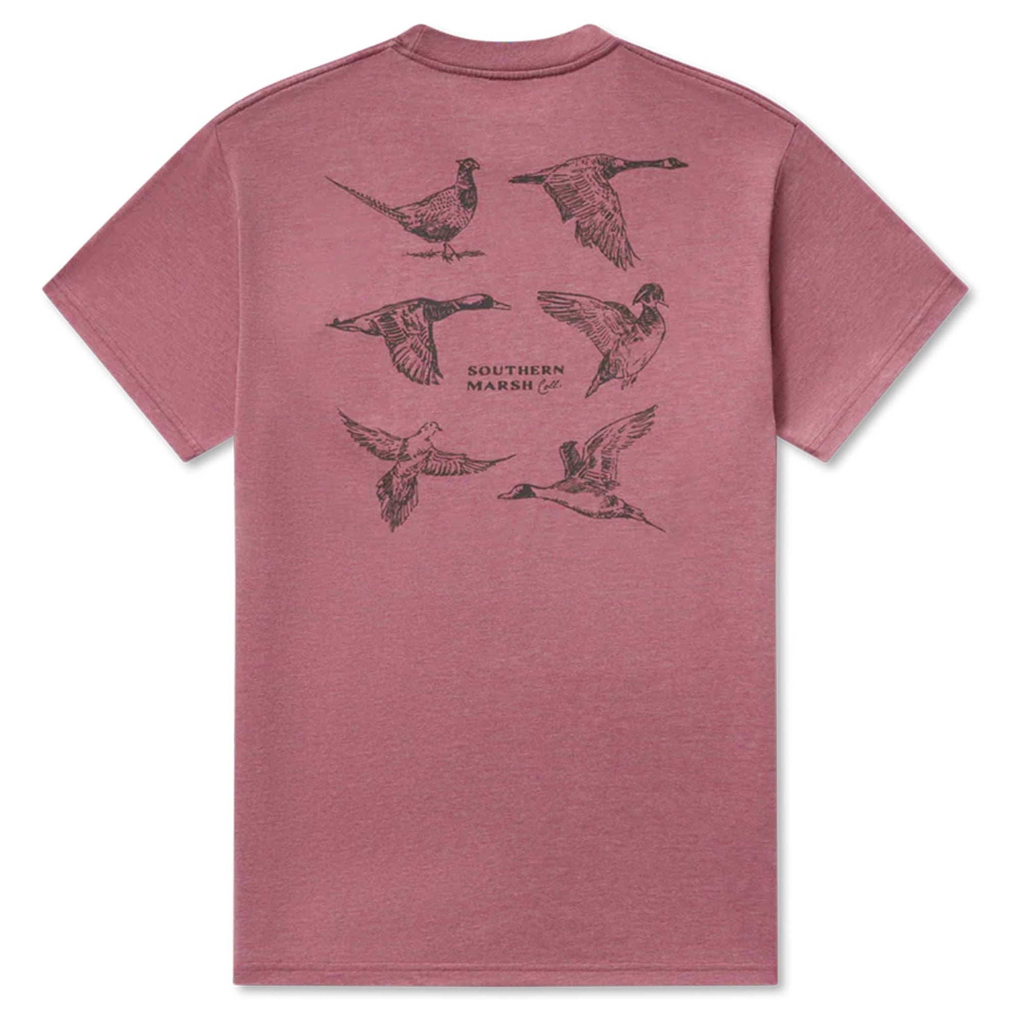 Southern Marsh Field Sketches Short Sleeve T-Shirt in Wine