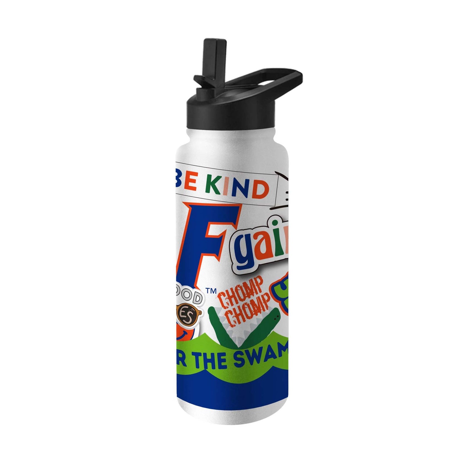 Florida collage stainless steel flip straw water bottle.
