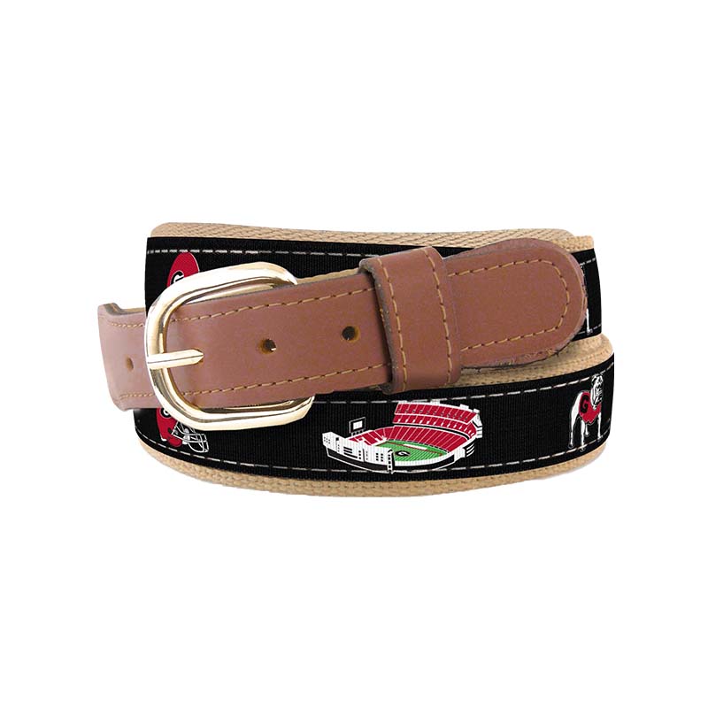 ZEP-PRO Black UGA Stadium Ribbon Belt | Palmetto Moon