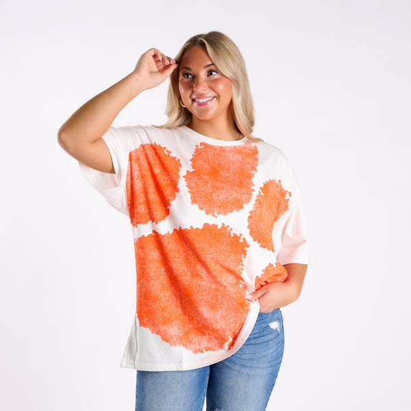 Clemson Tigers Oversized Paw Print T-Shirt