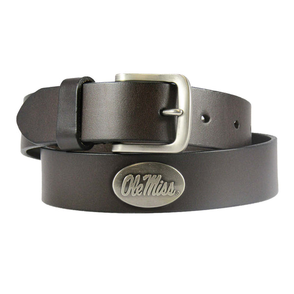 Ole Miss Concho Leather Belt