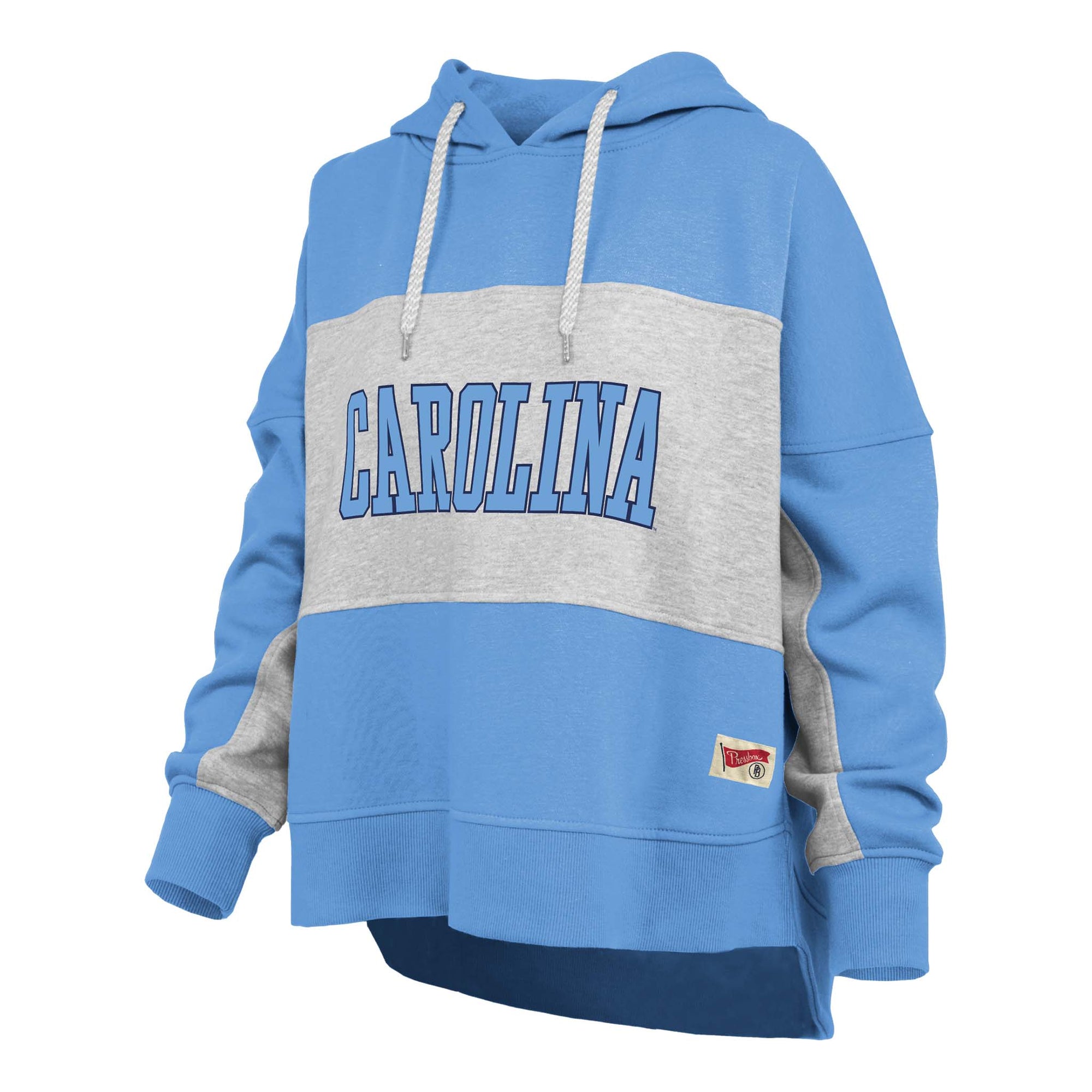Pressbox UNC Color Block Hoodie in light blue and gray