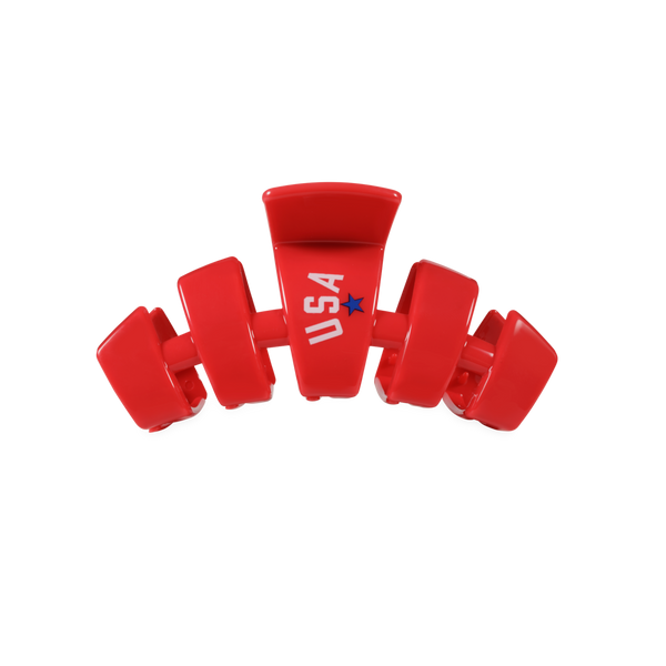 Small Classic Cup Hair Clip in USA Red