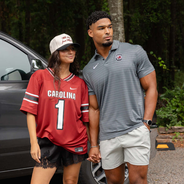South Carolina Gamecocks Dri-Fit Tour Striped Polo