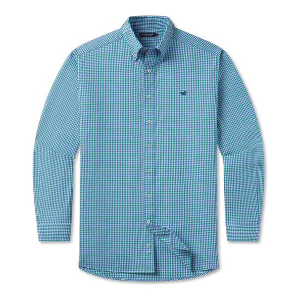 Campbell Plaid Dress Shirt in Green and Blue