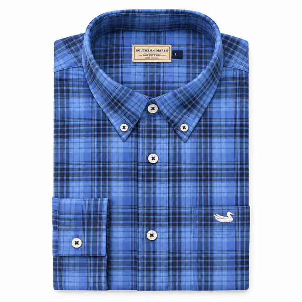 Holly Ridge Button Down Shirt in Navy and Light Blue